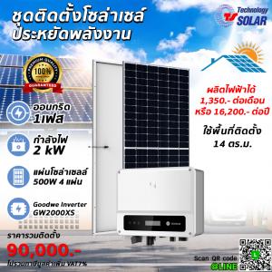 ชุดติดตั้งโซล่าเซลล์ SET 2 kW ออนกริด